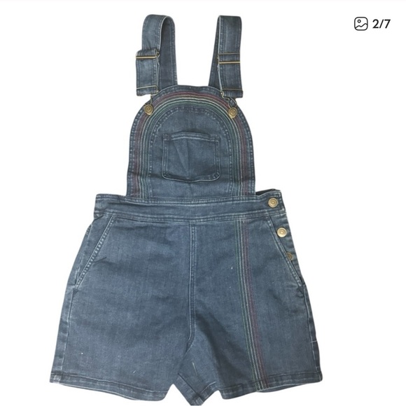 NWT ModCloth Jeans | Over the Rainbow Denim Shortalls Size 0 - Picture 3 of 5